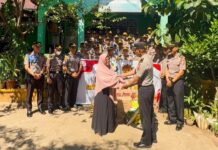 Siswa SIP 54 Gelombang 2 RCDL Polda Sulsel Gelar Bansos di Panti Asuhan Annaser Timur-timur Makassar